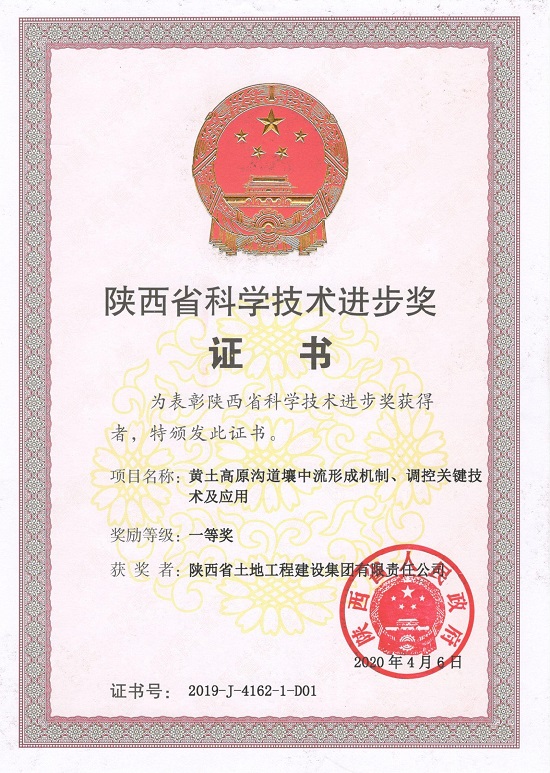 “陕西省科学手艺前进“一等奖.jpg